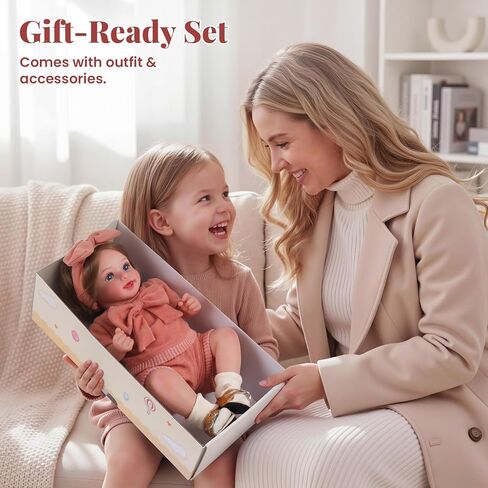 BABESIDE Reborn Baby Dolls، دمية طفل واقعية بجسم من القماش الناعم مقاس 20 بوصة مع شعر متجذر وعين مفتوحة دمية تولد من جديد للفتيات، دمى أطفال حقيقية مثالية للأطفال من سن 3 سنوات فما فوق، وقت اللعب والجمع in Saudi Arabia