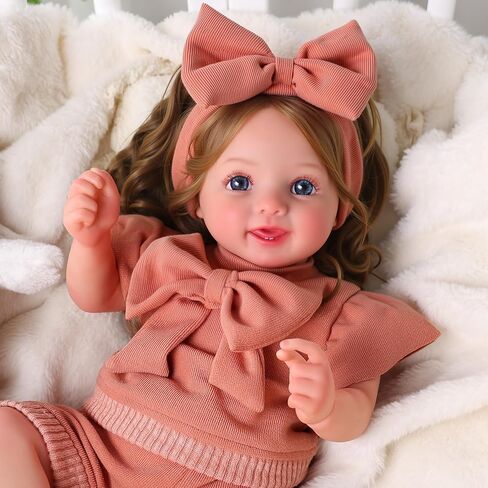 BABESIDE Reborn Baby Dolls، دمية طفل واقعية بجسم من القماش الناعم مقاس 20 بوصة مع شعر متجذر وعين مفتوحة دمية تولد من جديد للفتيات، دمى أطفال حقيقية مثالية للأطفال من سن 3 سنوات فما فوق، وقت اللعب والجمع in Saudi Arabia