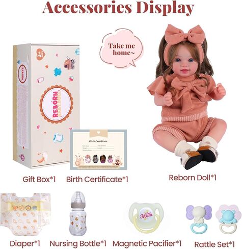 BABESIDE Reborn Baby Dolls، دمية طفل واقعية بجسم من القماش الناعم مقاس 20 بوصة مع شعر متجذر وعين مفتوحة دمية تولد من جديد للفتيات، دمى أطفال حقيقية مثالية للأطفال من سن 3 سنوات فما فوق، وقت اللعب والجمع in Saudi Arabia