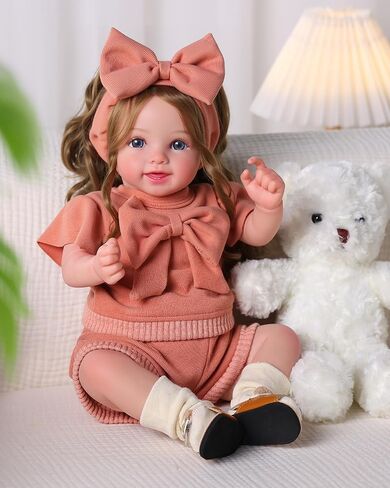 BABESIDE Reborn Baby Dolls، دمية طفل واقعية بجسم من القماش الناعم مقاس 20 بوصة مع شعر متجذر وعين مفتوحة دمية تولد من جديد للفتيات، دمى أطفال حقيقية مثالية للأطفال من سن 3 سنوات فما فوق، وقت اللعب والجمع in Saudi Arabia