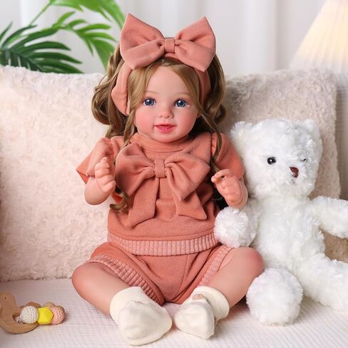BABESIDE Reborn Baby Dolls، دمية طفل واقعية بجسم من القماش الناعم مقاس 20 بوصة مع شعر متجذر وعين مفتوحة دمية تولد من جديد للفتيات، دمى أطفال حقيقية مثالية للأطفال من سن 3 سنوات فما فوق، وقت اللعب والجمع in Saudi Arabia