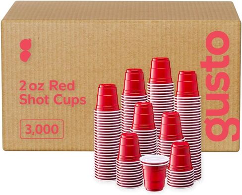 Comfy Package [2 oz. - 100 Count Mini Plastic Shot Glasses Disposable - Red Jello Shot Cups for Parties and Events in Kuwait