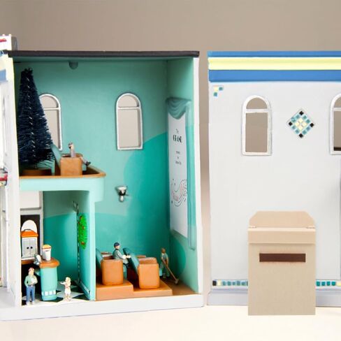 VICASKY 1:12 Miniature Dollhouse Wooden Mailbox 2.76 Inch Mini Letter Box Models Furniture Doll House Accessories Christmas Decoration in Saudi Arabia