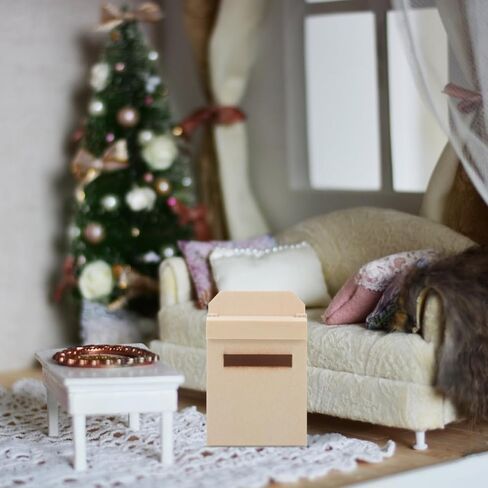 VICASKY 1:12 Miniature Dollhouse Wooden Mailbox 2.76 Inch Mini Letter Box Models Furniture Doll House Accessories Christmas Decoration in Saudi Arabia
