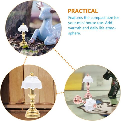 مصباح بيت الدمى المصغر من تويفيان: مصباح أرضي صغير يعمل بالبطارية بمقياس 1 12 بدون ضوء العمل ملحقات بيت الدمى نموذج ضوء الطاولة للحرف اليدوية in Kuwait