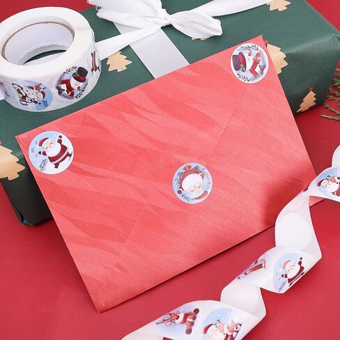 500PCS / Roll Christmas Cartoon Gift Wrap Sealing Tags Candy Treat Bag Boxes Label Xmas Decorative Self-Adhesive Labels 2.5cm in Saudi Arabia