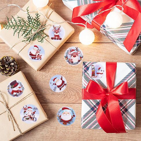 500PCS / Roll Christmas Cartoon Gift Wrap Sealing Tags Candy Treat Bag Boxes Label Xmas Decorative Self-Adhesive Labels 2.5cm in Saudi Arabia
