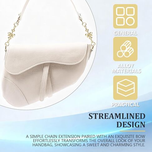 Bag Strap Extender Bag Extension Chain Metal Bow Pattern Extender Purse Chain Gold Wallet Chain Accessories for Handbags Purses in Saudi Arabia