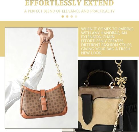 Bag Strap Extender Bag Extension Chain Metal Bow Pattern Extender Purse Chain Gold Wallet Chain Accessories for Handbags Purses in Saudi Arabia