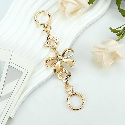Bag Strap Extender Bag Extension Chain Metal Bow Pattern Extender Purse Chain Gold Wallet Chain Accessories for Handbags Purses in Saudi Arabia