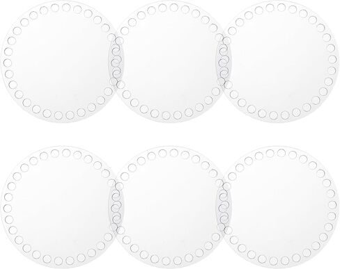 PATIKIL 4 x 4 Inch Crochet Basket Base, 6Pcs Acrylic Round Bag Making Supplies Purse Bottoms Shaper Weaving Knitting Kit for Crochet Shoulder Bag Handbag Purse Craft in Saudi Arabia