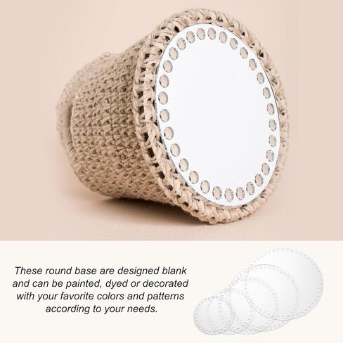 PATIKIL 4 x 4 Inch Crochet Basket Base, 6Pcs Acrylic Round Bag Making Supplies Purse Bottoms Shaper Weaving Knitting Kit for Crochet Shoulder Bag Handbag Purse Craft in Saudi Arabia