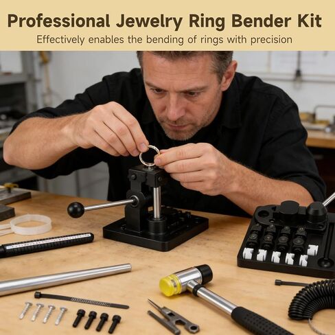 OMISTAR Professional Jewelry Ring Bender Kit, Multi-Functional Ring Maker with Nylon Dies and Ring Sizer Measuring Tool, Ring Making Kit for DIY Jewelry Making in Saudi Arabia