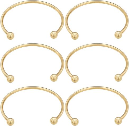 Beebeecraft 6Pcs Expandable Blank Bangle Bracelets 18K Gold & Sterling Silver Plated Brass Ball Opening Adjustable Wire Blank Bracelet for Crafting DIY Jewelry Making (2.32 Inch) in Saudi Arabia