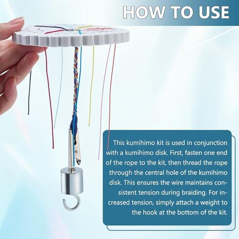 FREEBLOSS 4pcs Kumihimo Discs and Kumi Lite Weight with Alligator Clip Kumihimo Supplies Friendship Bracelet Loom with Weight Clips Bracelet Maker Kit in Saudi Arabia
