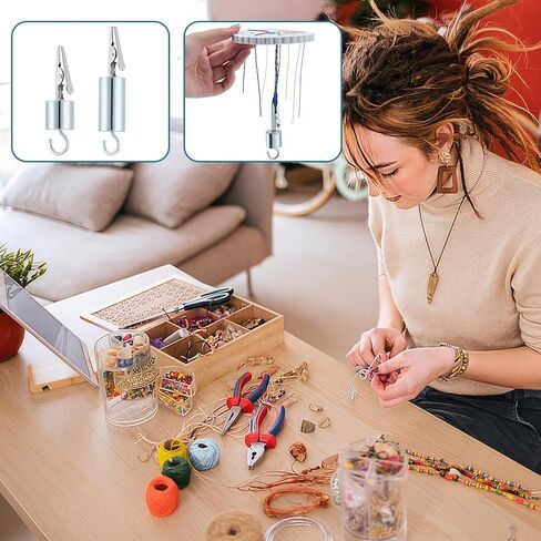 FREEBLOSS 4pcs Kumihimo Discs and Kumi Lite Weight with Alligator Clip Kumihimo Supplies Friendship Bracelet Loom with Weight Clips Bracelet Maker Kit in Saudi Arabia