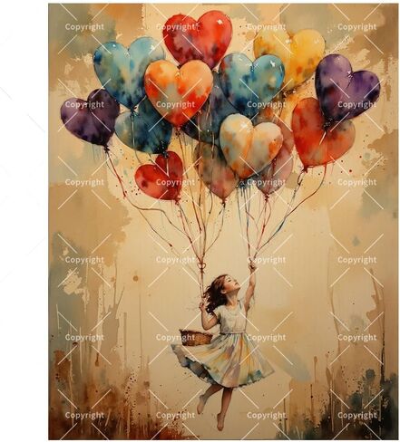 Whimsical Paint by Numbers Kit for Adults - DIY Girl with Heart Balloons Painting on Canvas 16x20In, Acrylic Paint Set, Suitable for Beginners, Art for Home Decoration or Gifts in Saudi Arabia