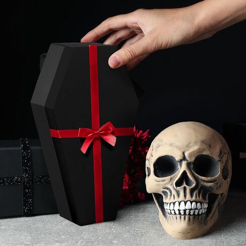 صندوق هدايا التابوت الغامض من ماني - سلة من الورق المقوى مغطاة مقاس 15 × 7.5 × 4 بوصة لتقديم الهدايا القوطية المخيفة، مثالية للرجال والنساء الذين يحبون الشذوذ in Kuwait