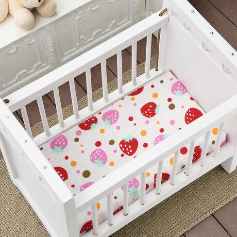 1/12 Miniature Wooden Doll Crib Mini Bed for Dollhouse Bedroom Furniture in Saudi Arabia