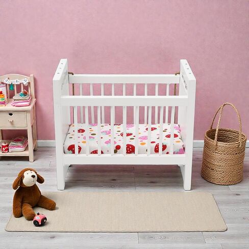 1/12 Miniature Wooden Doll Crib Mini Bed for Dollhouse Bedroom Furniture in Saudi Arabia
