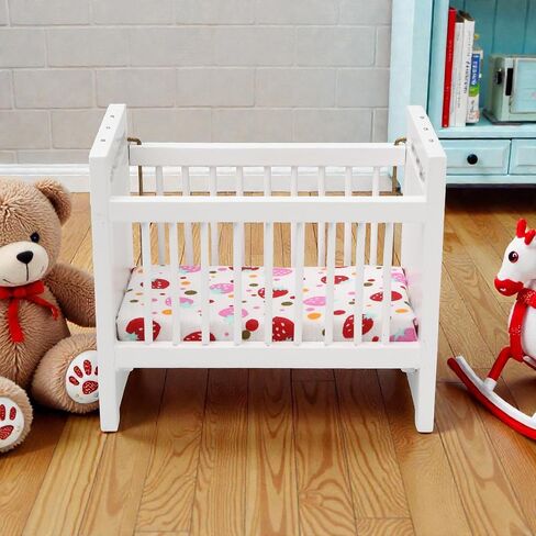 1/12 Miniature Wooden Doll Crib Mini Bed for Dollhouse Bedroom Furniture in Saudi Arabia
