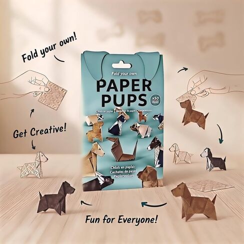 Handmade DIY Paper dog Models Which can be Folded into various dog Shapes meet the needs of Handcrafting and Decoration Suitable for adult and Children s Parent-Child activities (50 pieces) in Saudi Arabia