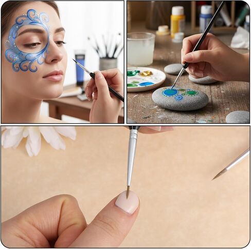 SHENLIU 11 Pack Detailing Paint Brush, Micro Outlining Paint Brushes, Fine Art Brush Set for Detailing Small Scale Models Art Stroke Watercolor Oil Face Nail Line Drawing by Numbers Kit(Plastic) in Saudi Arabia