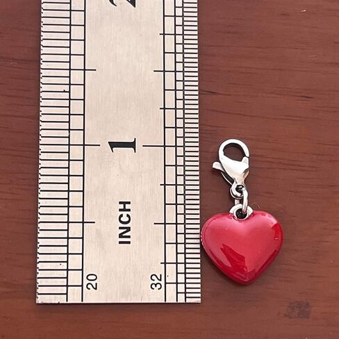 Red Heart Clip on Charms Solid Stainless Steel Heart Charms with Lobster Claps for DIY Necklace Bracelet in Saudi Arabia