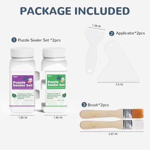 Puzzle Glue Clear with Applicator, Easy to Apply, Fast Drying, Clear & Bright, Jigsaw Conserver, 240 ml, 2 Silicone Spatulas & 2 Brushes. in Saudi Arabia