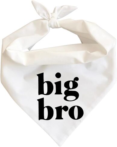 Big Bro Dog Bandana إعلان حمل الطفل، وشاح للحيوانات الأليفة، علامة Brother، قطن أبيض، جرو جديد حامل (صغير) in Kuwait