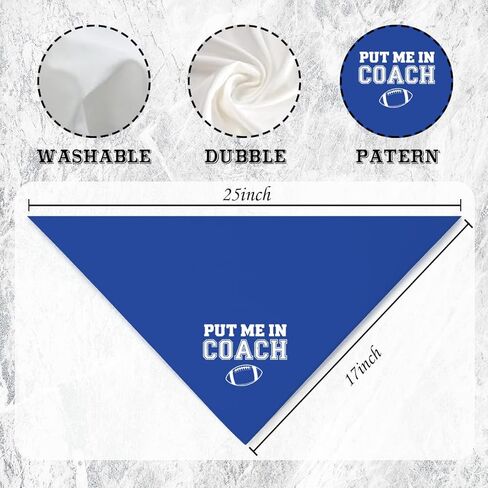 Put Me in Coach Dog Bandana, Funny Sport Themed Adjustable Triangle Dog Scarf, Football Game Day Pet Bandana for Small Medium Dogs, Football Game Pet Accessories in Kuwait