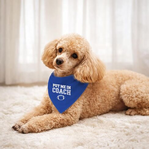 Put Me in Coach Dog Bandana, Funny Sport Themed Adjustable Triangle Dog Scarf, Football Game Day Pet Bandana for Small Medium Dogs, Football Game Pet Accessories in Kuwait