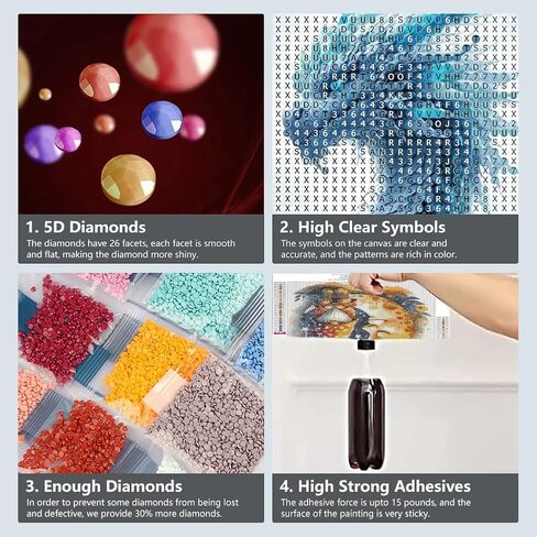 SJUTOUCI Ice Dragon Diamond Art Kits for Adults, Diamond Painting Kits for Beginners, 5D Round Diamond Dots Gem Craft Art Home Wall Decor 12x12 inch in Saudi Arabia
