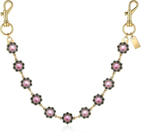 Yolev Bag Charm Chain Gold Purse Charms for Handbags Flower Shape Women's Purse Chain Vintage Gold Chains for Purses Women Tote Bags in Saudi Arabia