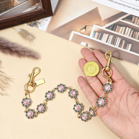 Yolev Bag Charm Chain Gold Purse Charms for Handbags Flower Shape Women's Purse Chain Vintage Gold Chains for Purses Women Tote Bags in Saudi Arabia