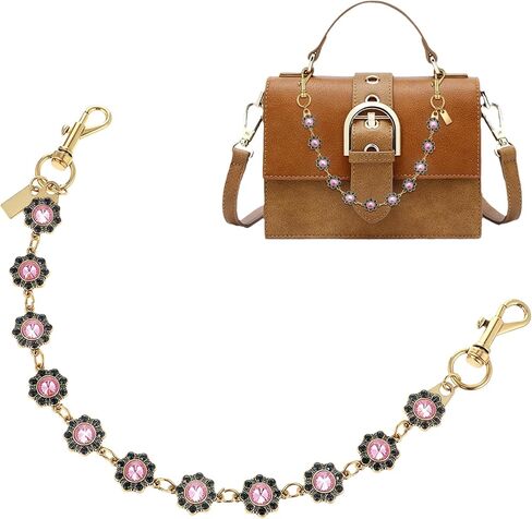 Yolev Bag Charm Chain Gold Purse Charms for Handbags Flower Shape Women's Purse Chain Vintage Gold Chains for Purses Women Tote Bags in Saudi Arabia