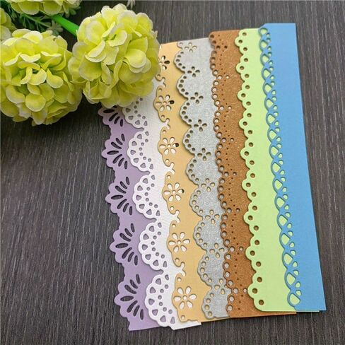 7pcs/Set Lace Cutting Die Scrapbooking Die for DIY Album Paper Card Decorative Edge Frame Die Cut in Saudi Arabia