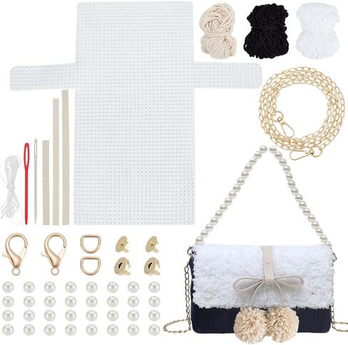 WADORN DIY Knitting & Crochet Handbags Kit, Mesh Plastic Canvas Kit for Shoulder Bags, Crossbody Bags, Embroidery Projects, Linen in Saudi Arabia