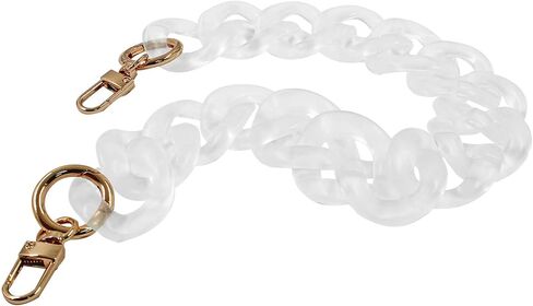 Luomorgo 1 Pc Acrylic Purse Chain Handbag Strap, Clear Acrylic Chain Strap Replacement, Adjustable Purse Chain Handles for Shoulder Bags, Clutch Purse DIY Crafts (17.7" Length) in Kuwait