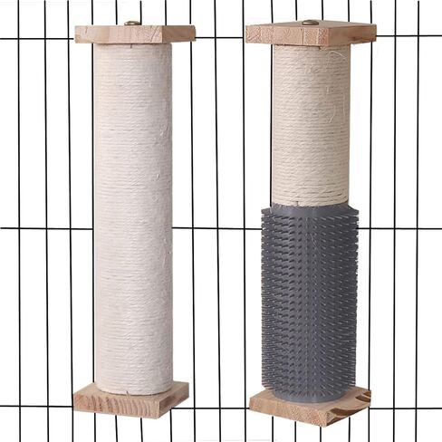 SHENGOCASE 2-Pack Cat Scratching Post for Crate Cage, Cage Mounted Scratching Post with Self Groomer and Massager, Cat Kennel Playpen Accessories in Saudi Arabia