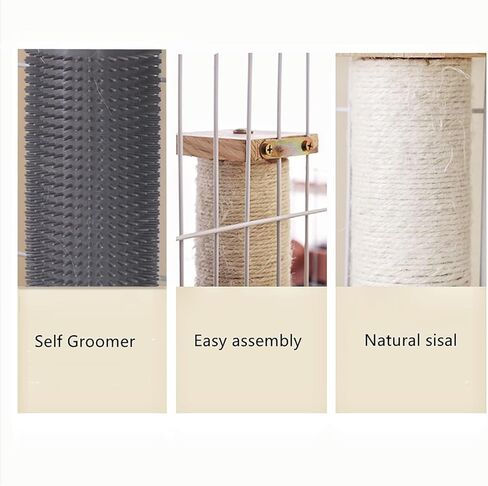 SHENGOCASE 2-Pack Cat Scratching Post for Crate Cage, Cage Mounted Scratching Post with Self Groomer and Massager, Cat Kennel Playpen Accessories in Saudi Arabia