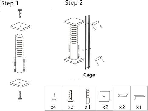 SHENGOCASE 2-Pack Cat Scratching Post for Crate Cage, Cage Mounted Scratching Post with Self Groomer and Massager, Cat Kennel Playpen Accessories in Saudi Arabia