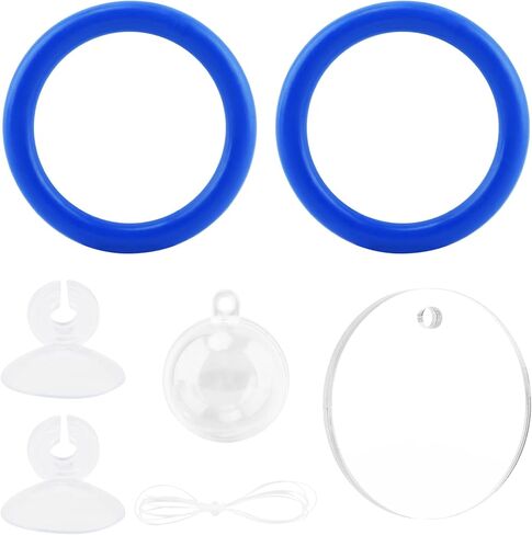 2pcs Bettas Fish Enrichment Toys Ring, with Mirror/Floating Ball, Exercise Floating Mirrors and Training Ring for Fish Tank, Aquarium Feeding Rings Accessories in Saudi Arabia