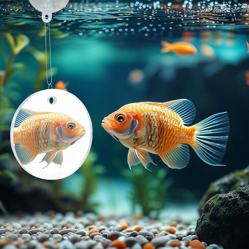 2pcs Bettas Fish Enrichment Toys Ring, with Mirror/Floating Ball, Exercise Floating Mirrors and Training Ring for Fish Tank, Aquarium Feeding Rings Accessories in Saudi Arabia