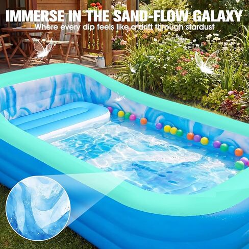 2026 Large Inflatable Pool with Big Backrest and Seat, Oversized Thickened Blowup Pool for Adults,Inflatable Backyard Pools for Adult,Durable Family Swimming Pools Summer Water Party98 x63 x21.6,Green in Saudi Arabia