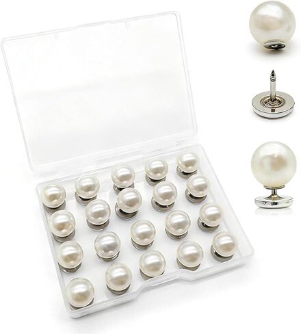 20PCS 10mm No Sew Pearl Buttons for Clothes,White Pearl Brooch Button Pins for Women,Removable Decorative Buttons for Blouses, Dresses & Sweaters,DIY Fashion Accessories in Saudi Arabia