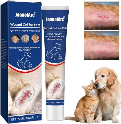 JoanofArc Dog Wound Care Hydro Gel، يشفي الجروح، جل العناية بجروح القطط، يساعد في الجروح والعضات والإصابات أثناء القتال والخدوش والإصابات أثناء تقليم الأظافر، جل العناية اليومية اللطيفة، 0.68 أونصة سائلة in Kuwait
