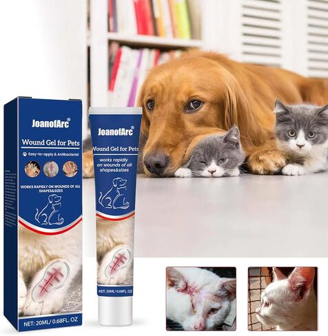 JoanofArc Dog Wound Care Hydro Gel، يشفي الجروح، جل العناية بجروح القطط، يساعد في الجروح والعضات والإصابات أثناء القتال والخدوش والإصابات أثناء تقليم الأظافر، جل العناية اليومية اللطيفة، 0.68 أونصة سائلة in Kuwait
