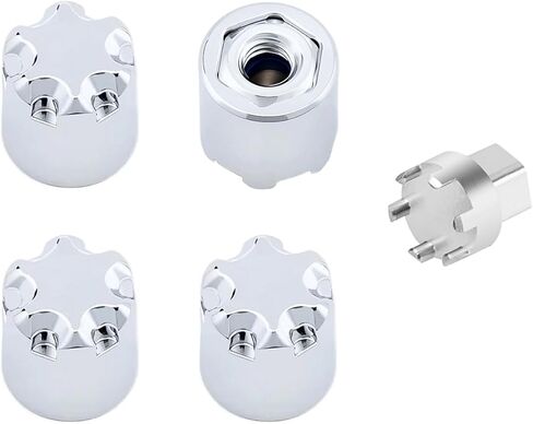 4PCS Aluminum M2 Wheels Center Caps Lock Nuts for Axial SCX24 AX24 1/24 RC Crawler Upgrade,Chrome in Saudi Arabia