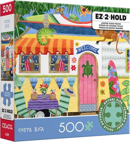Ceaco - EZ 2 Hold - Stephanie Peterson Jones - Costa Rica - 500 Piece Puzzle for Adults - Challenging and Perfect for Game Nights - Finished Puzzle Size 21.25 x 15 in Saudi Arabia